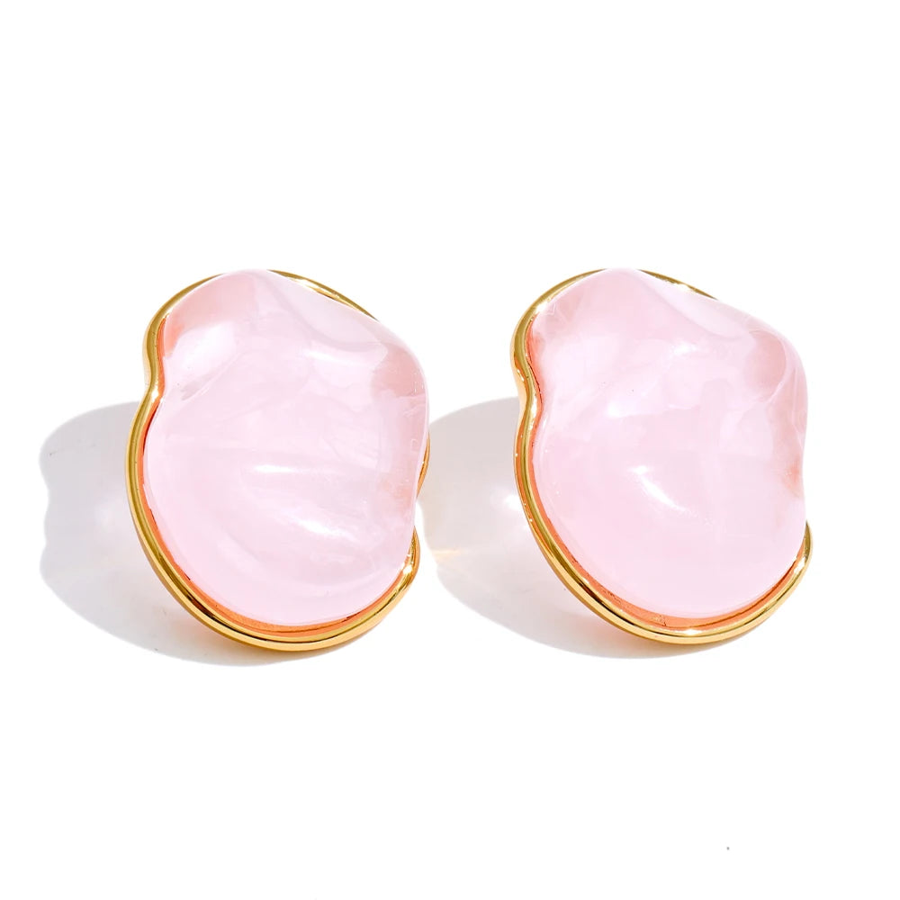 Pastel Candy Resin Stud Earrings – Waterproof 18K Gold Plated Earrings | Ezra Gems