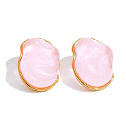 Pastel Candy Resin Stud Earrings – Waterproof 18K Gold Plated Earrings | Ezra Gems