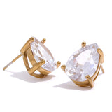 Water Drop CZ Stud Earrings