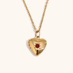 Birthstone Box Pendant Necklace – Waterproof 18K Gold Plated Necklace | Ezra Gems