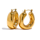 Round Chunky Hoop Earrings