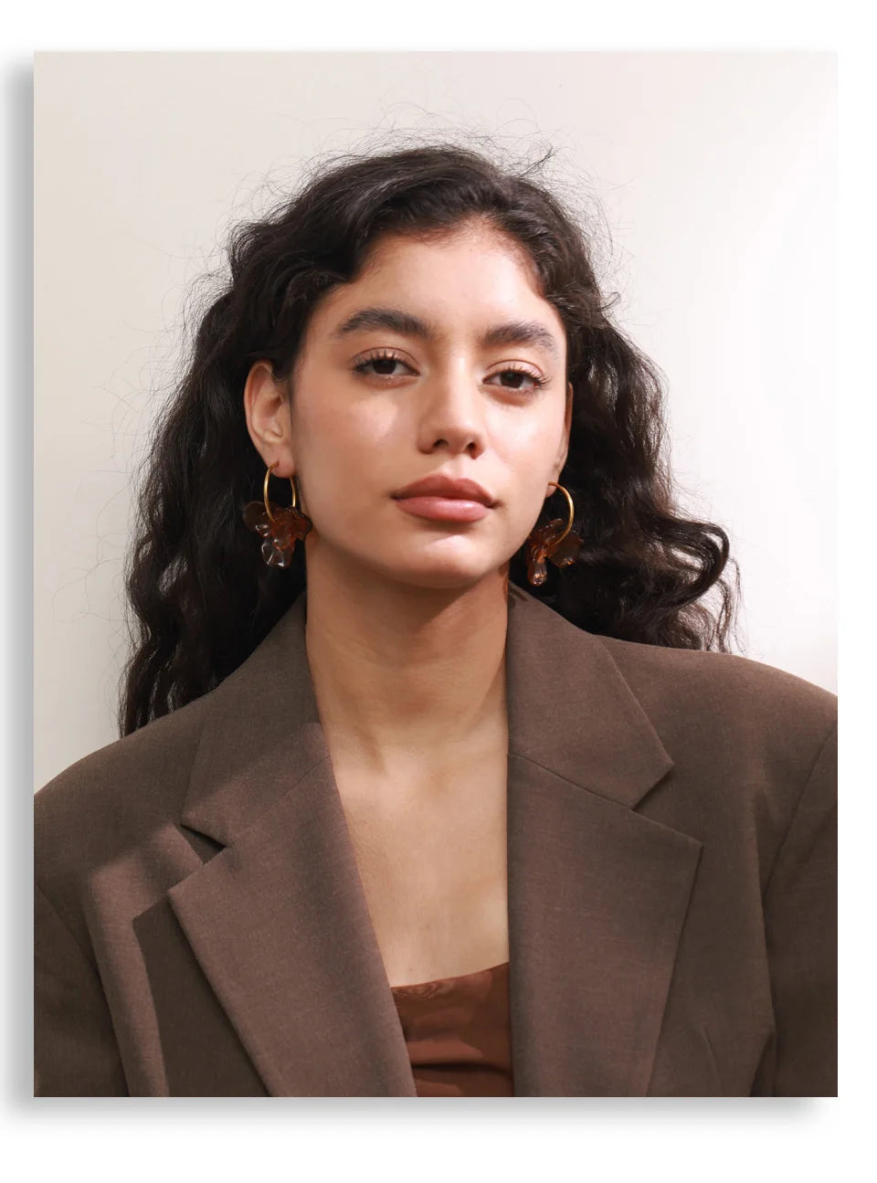 Resin Flower Charm Hoop Earrings – Waterproof 18K Gold Plated Earrings | Ezra Gems