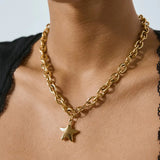 Star Pendant Gold Necklace