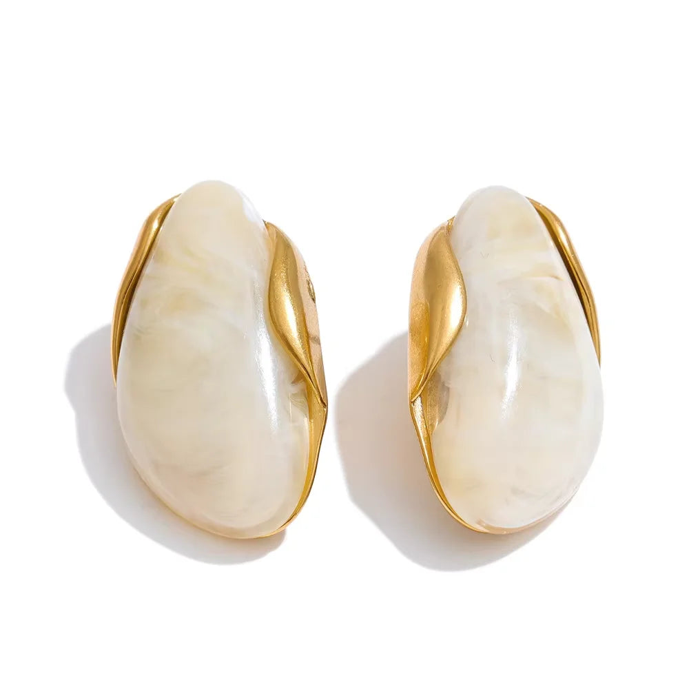 Resin Geometric Stud Earrings