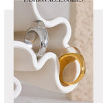 Geometric Cast Resin Statement Ring – Waterproof 18K Gold Plated Ring | Ezra Gems