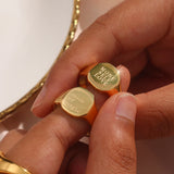 Engraved Letter Word Ring