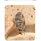 Geometric Clear Zircon Ring – Waterproof 18K Gold Plated Ring | Ezra Gems