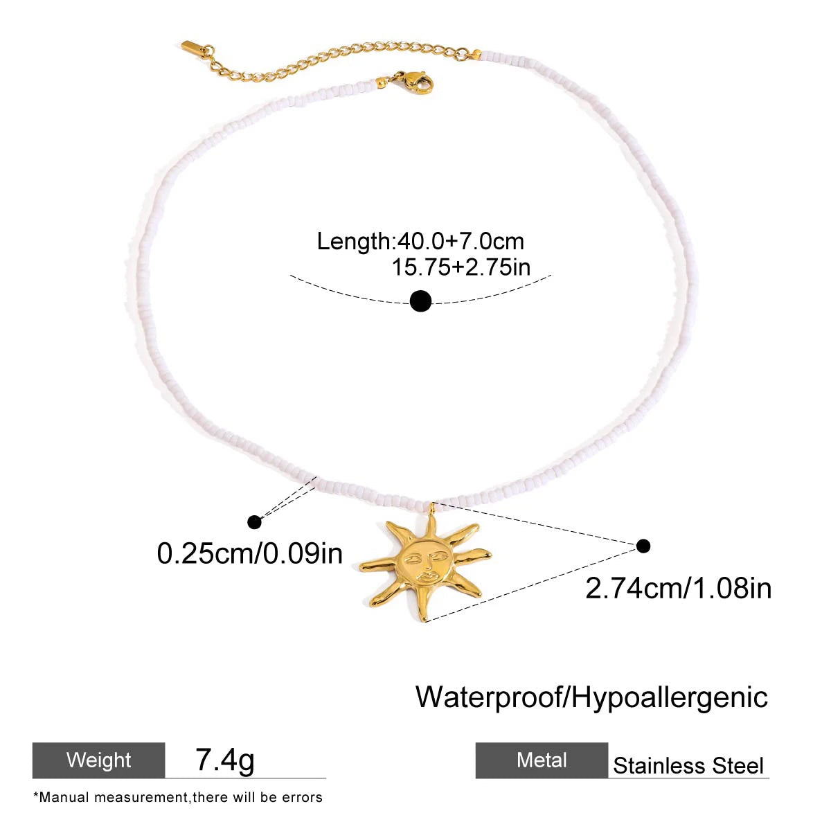 Sun & Starfish Bead Necklace