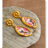 Acrylic Flower & Bird Drop Earrings