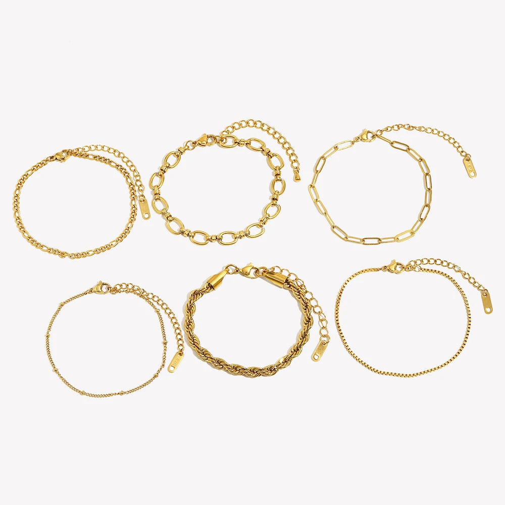 Classic Chain Link Bracelet – Waterproof 18K Gold Plated Bracelet | Ezra Gems