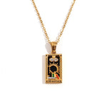 Tarot Card Pendant Necklace – Waterproof 18K Gold Plated Necklace | Ezra Gems