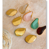 Resin Water Drop Stud Earrings – Waterproof 18K Gold Plated Earrings | Ezra Gems