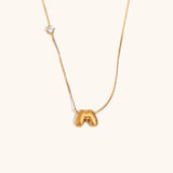 Sparkling Zircon Initial Necklace – Waterproof 18K Gold Plated Necklace | Ezra Gems