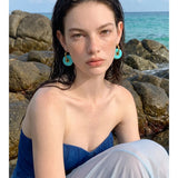 Thick Round Acrylic Resin Drop Earrings – Waterproof 18K Gold Plated Earrings | Ezra Gems