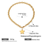 Smooth Star Pendant Necklace – Waterproof 18K Gold Plated Necklace | Ezra Gems
