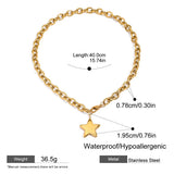 Smooth Star Pendant Necklace – Waterproof 18K Gold Plated Necklace | Ezra Gems