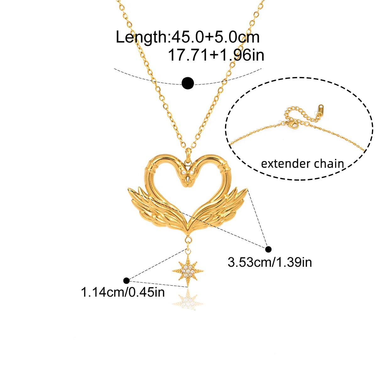 Swan Necklace and Earrings Set - Jewelry Sets