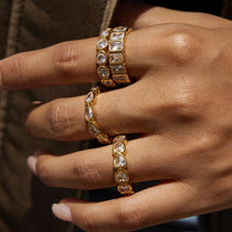 Zircon Sparkle Stackable Ring – Waterproof 18K Gold Plated Ring | Ezra Gems