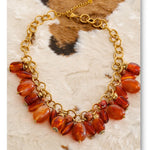 Amber Resin Bead Charm Necklace – Waterproof 18K Gold Plated Necklace | Ezra Gems