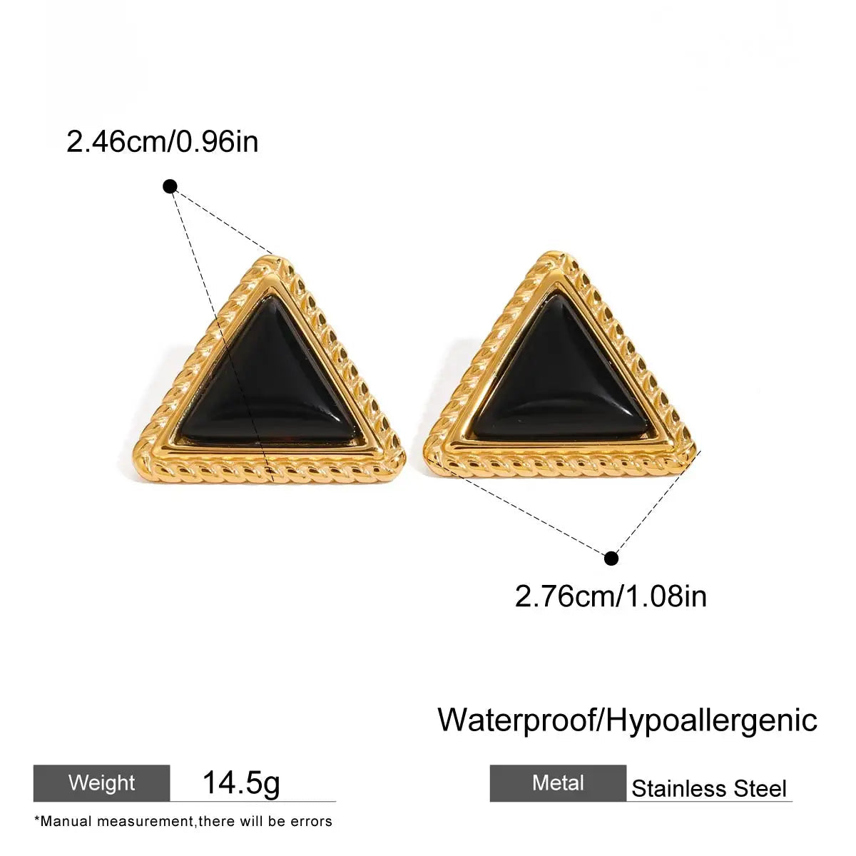 Black Stone Statement Earrings