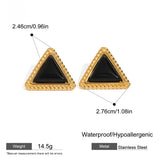 Black Stone Statement Earrings