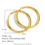 Minimalist Round Loop Hoop Earrings – Waterproof 18K Gold Plated Earring | Ezra Gems