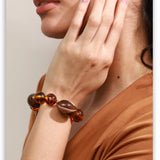 Amber Resin Round Bead Chain Bracelet – Waterproof 18K Gold Plated Bracelet | Ezra Gems