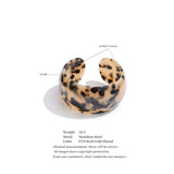 Leopard Print Resin Cuff Bracelet – Waterproof 18K Gold Plated Bracelet | Ezra Gems