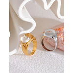 Geometric Cast Resin Statement Ring – Waterproof 18K Gold Plated Ring | Ezra Gems