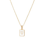 Mother of Pearl Initial Necklace – Waterproof 18K Gold Plated Necklace | Ezra Gems