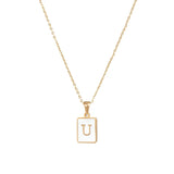Mother of Pearl Initial Necklace – Waterproof 18K Gold Plated Necklace | Ezra Gems
