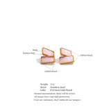 Acrylic Rectangle Stud Earrings – Waterproof 18K Gold Plated Earrings | Ezra Gems