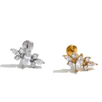 Shiny Cubic Zirconia Flat Back Earring – Waterproof 18K Gold Plated Earring | Ezra Gems