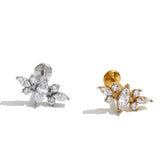 Shiny Cubic Zirconia Flat Back Earring – Waterproof 18K Gold Plated Earring | Ezra Gems
