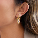 Minimalist Geometric Zircon Drop Earrings – Waterproof 18K Gold Plated Earrings | Ezra Gems