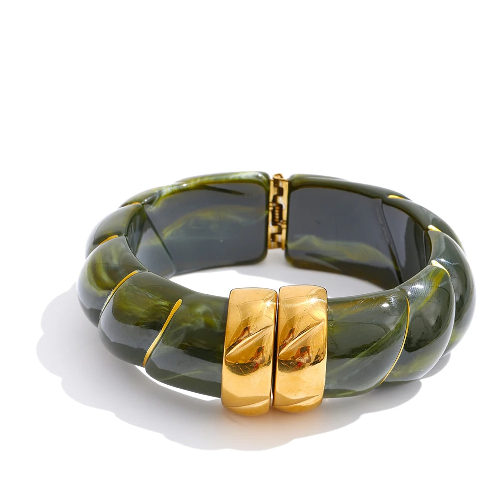 Resin Wide Statement Bangle