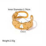 Mixed Link Open Stacking Ring – Waterproof 18K Gold Plated Ring | Ezra Gems
