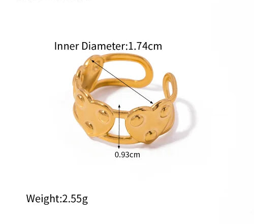 Mixed Link Open Stacking Ring – Waterproof 18K Gold Plated Ring | Ezra Gems