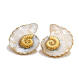 Enamel Conch Stud Earrings