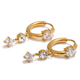 Shiny CZ Drop Earrings