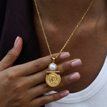 Pearl Cameo Portrait Necklace – Waterproof 18K Gold Plated Necklace | Ezra Gems