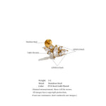 Shiny Cubic Zirconia Flat Back Earring – Waterproof 18K Gold Plated Earring | Ezra Gems
