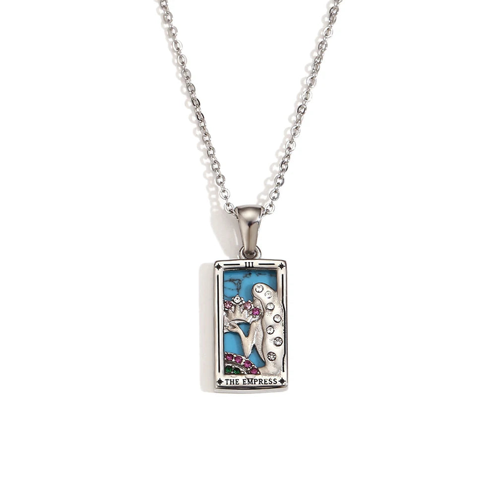 Tarot Card Pendant Necklace – Waterproof 18K Gold Plated Necklace | Ezra Gems