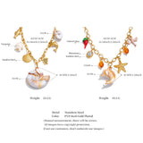 Shell Resin Ocean Charm Pendant Necklace – Waterproof 18K Gold Plated Necklace | Ezra Gems