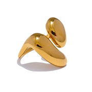 Sculpted Minimalist Gold Ring – Waterproof 18K Gold Plated Ring | Ezra Gems