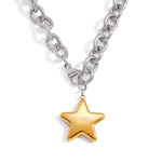 Smooth Star Pendant Necklace – Waterproof 18K Gold Plated Necklace | Ezra Gems