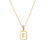 Mother of Pearl Initial Necklace – Waterproof 18K Gold Plated Necklace | Ezra Gems