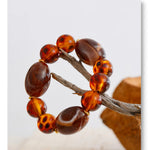 Amber Resin Round Bead Chain Bracelet – Waterproof 18K Gold Plated Bracelet | Ezra Gems
