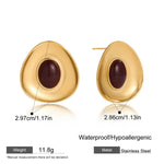 Vintage Resin Drop Earrings – Waterproof 18K Gold Plated Earrings | Ezra Gems