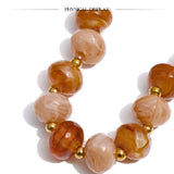 Chunky Resin Round Bead Necklace – Waterproof 18K Gold Plated Necklace | Ezra Gems